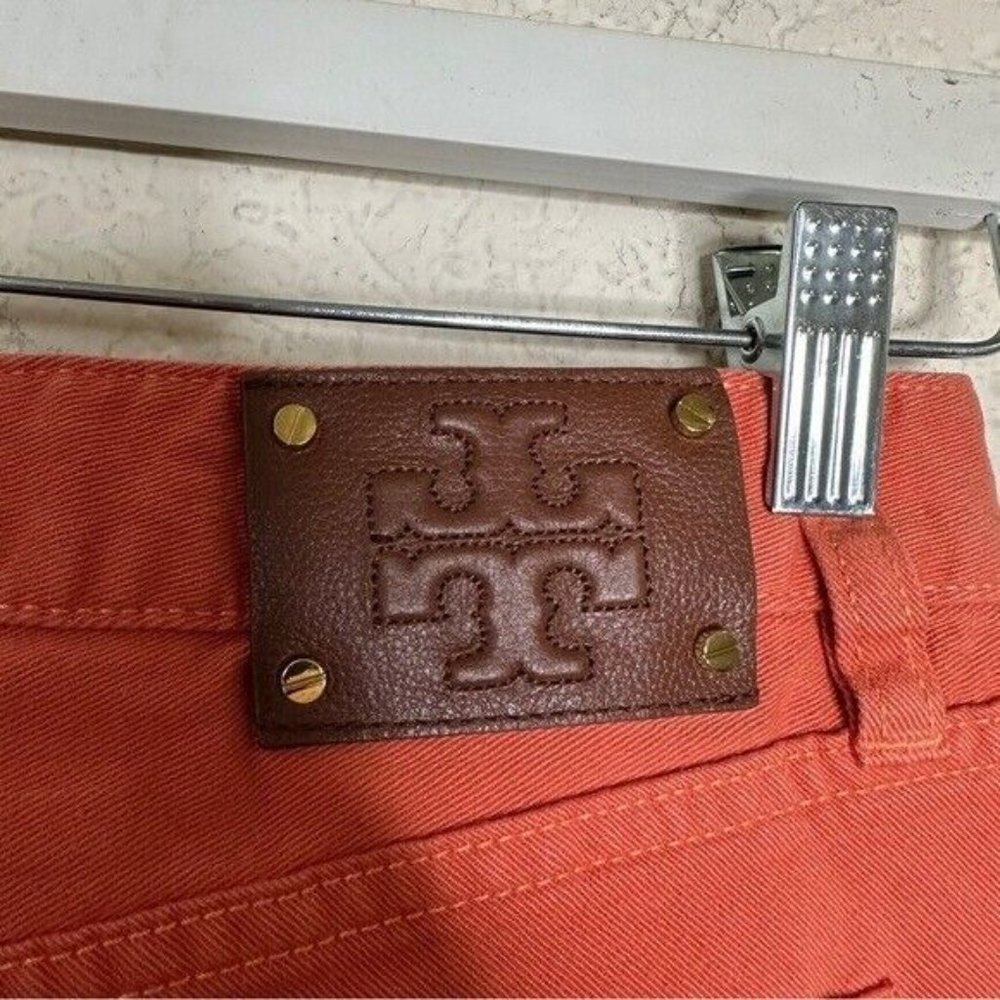 Tory Burch Cropped Skinny Jeans Burn Orange Women’s Size 28 - Picture 9 of 12